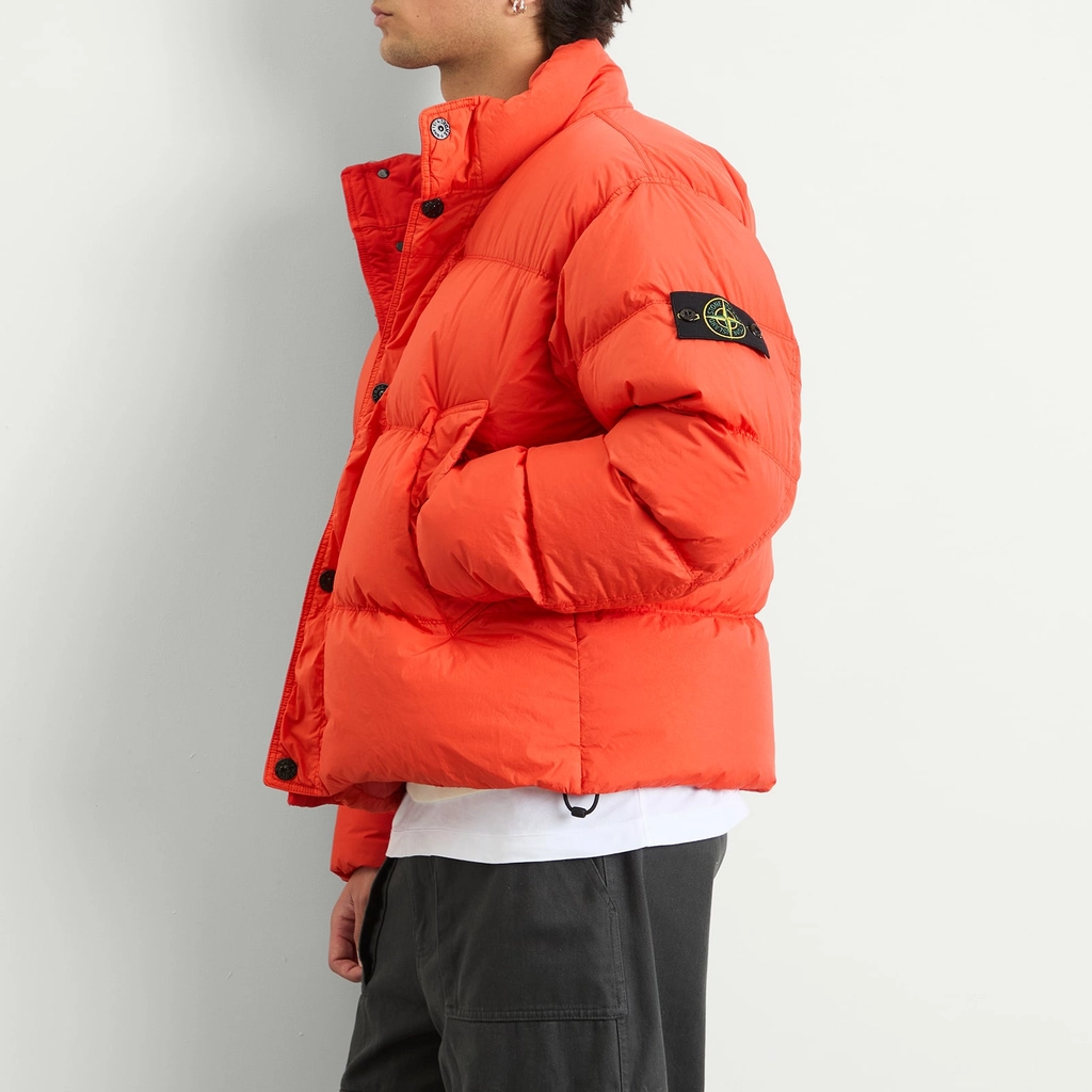 Stone Island Men's Crinkle Reps Nylon Down Jacket Scarlet